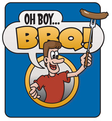 Oh Boy Barbecue! vector emblem