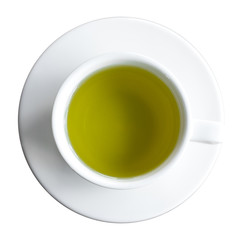 Hot green tea,