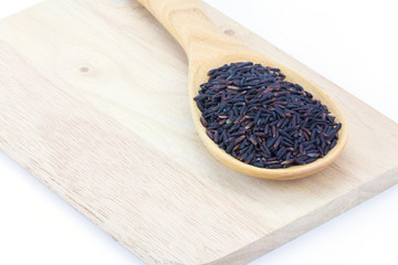 Spoon of berry rice, close up