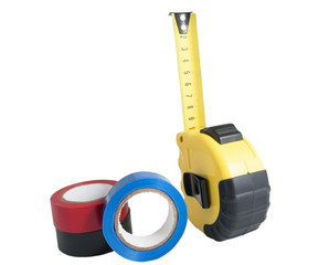 The insulating tape and tape measure