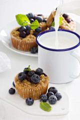 Baked oatmeal muffins with blueberry