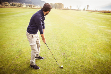 Fototapeta premium Playing in a Big golf course