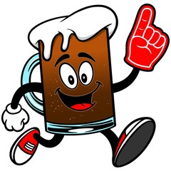 Root Beer Running with Foam Finger
