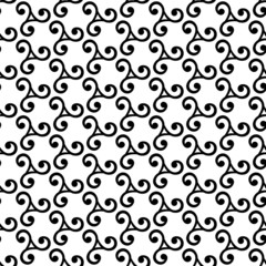 Geometric Abstract Seamless  Pattern. Black and White Colors