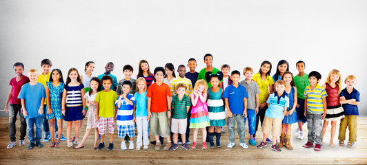 Obraz premium Children Kids Childhood Friendship Happiness Diversity Concept