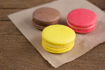 French colorful macarons.
