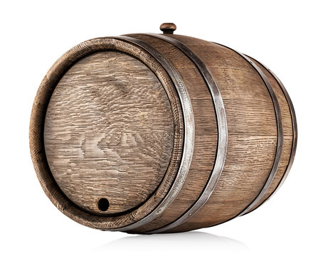Old round oak barrel