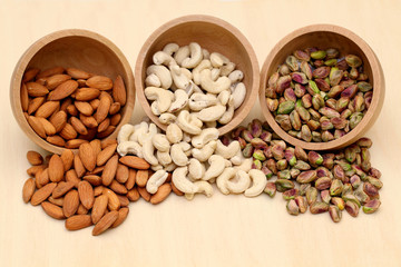 Almonds,cashew nuts, pistachio