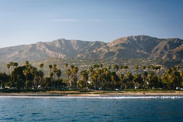 Photo sur Plexiglas Amérique centrale View of palm trees on the shore and mountains from Stearn's Whar
