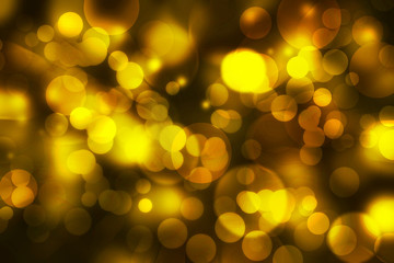 Yellow defocused color lights bokeh with texture background, gol