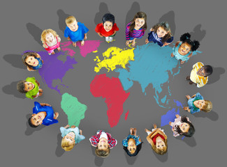 Naklejka premium World Map Global International Globalisation Concept