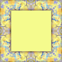 decoration abstract floral frame background, pastel color retro