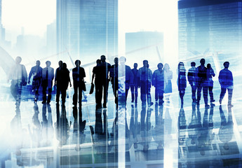 Group of Business People Walking Forward Cityscape Concept - obrazy, fototapety, plakaty