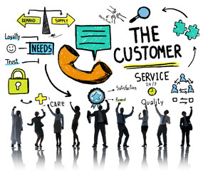 The Customer Service Target Market Support Assistance Concept