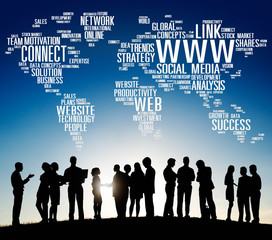 WWW Social Media Internet Connection Global Networking Concept