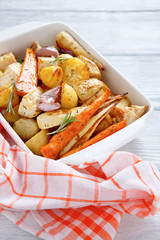 Baked vegetables in a bowl