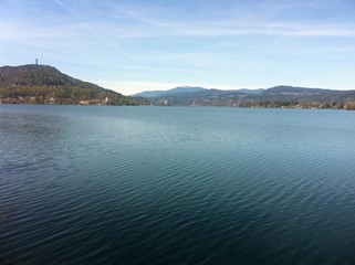 Lake Woerth View To Maria Woerth & Pyramidenkogel