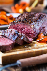 Rare roast beef sirloin