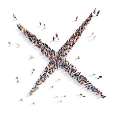 people in the form of  check mark.