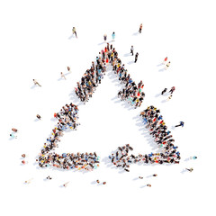 People in the form of arrows.