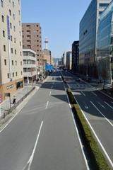 Fototapeta na wymiar 京都駅前　塩小路通の風景