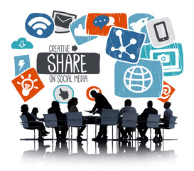Share Sharing Social Media Networking Online Download Concept