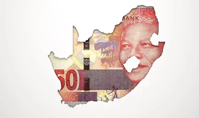 Photo sur Plexiglas Anti-reflet Afrique du Sud Recessed Country Map South Africa