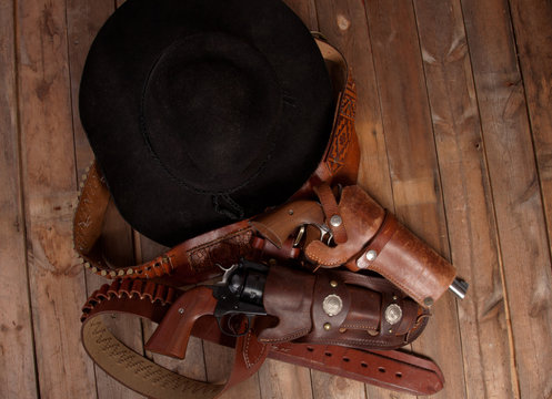 Cowboy Hat and Pistol