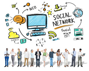 Social Network Social Media Business People Technology Concept