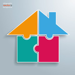 Colored 4 Puzzles House