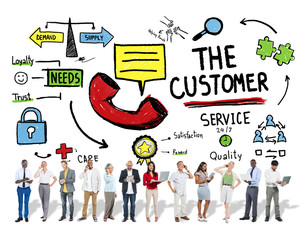 Obraz na płótnie Canvas The Customer Service Target Market Support Assistance Concept