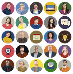 Diverse Multi Ethnic People Technology Media Concept