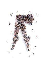 people in the form of female feet.