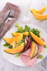 fresh melon and ham