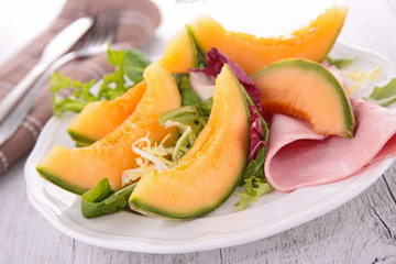 fresh melon and ham