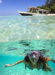 Underwater Portrait of a Yong Woman