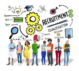 Ethnicity People Recruitment Digital Divices Searching Concept