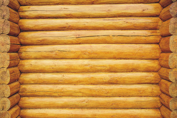 Texture wall made of wooden logs