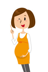 妊婦　指差し