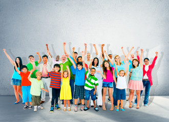 Obraz premium Community Togetherness Children Multiethnic Cheerful Concept