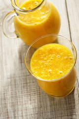 fresh orange juice in glass