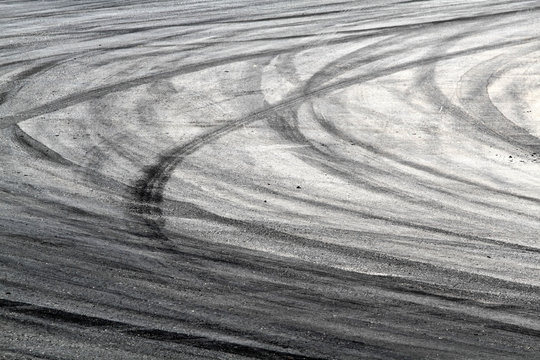 Tire Marks On Road Track