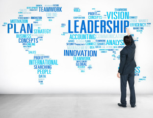 Leadership Boss Management Coach Chief Global Concept