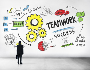 Teamwork Team Together Collaboration Businessman Aspiration Goal