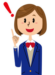 女子学生　指差し