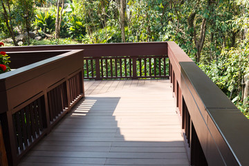 wooden walkway on the terrace