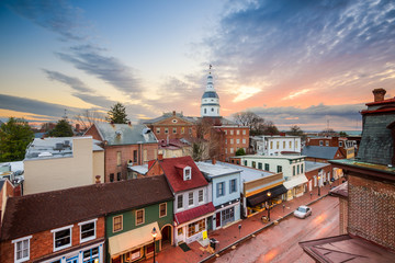 Annapolis, Maryland, USA Town Skyline - obrazy, fototapety, plakaty