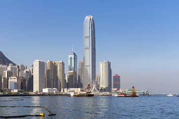 Zelfklevend Fotobehang High rise buildings in Hong Kong. © fazon