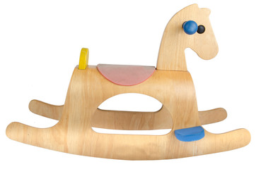 wooden rocking Horse isolate on white background