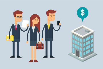 Obraz premium Illustration of business team